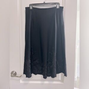 Talbots black wool knee length skirt